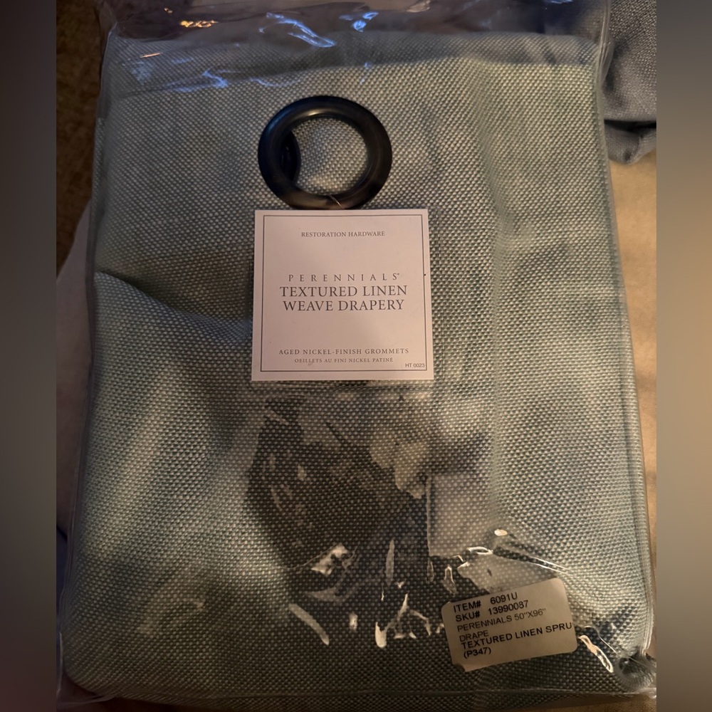 NWT (1) Restoration Hardware Perennials Textured Linen Weave Drapery
